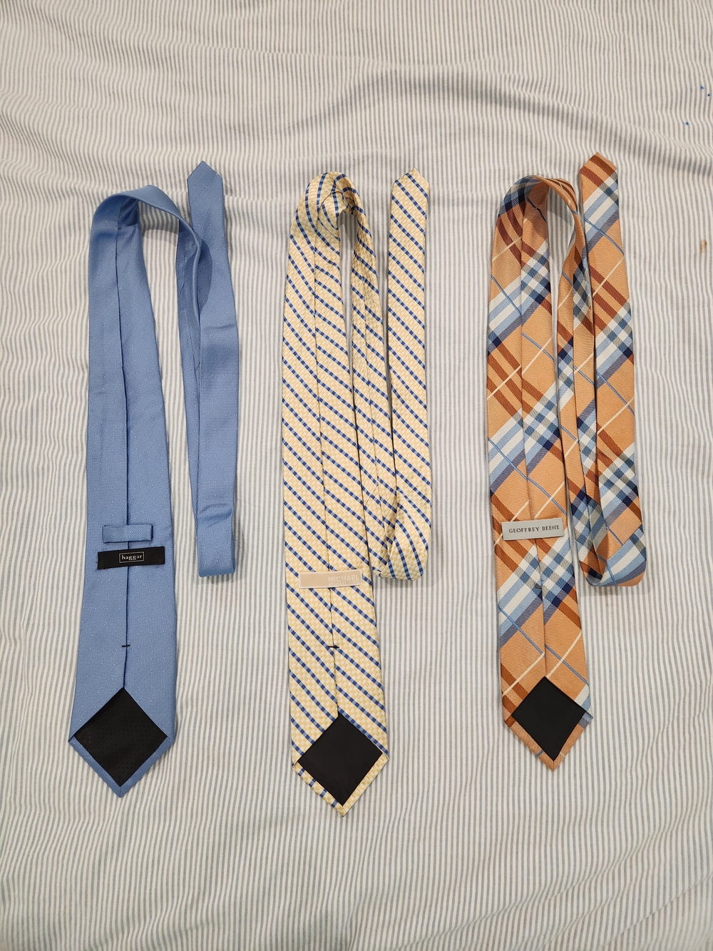 Michael Kors And Others Blue, Yellow And Orange Pattern Silk Ties
